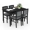 5-Piece Rubber Wood Dining Table Set with 4 Comfortable Cushion Chairs Ideal for Home and Kitchen